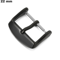 Edelstahl Schwarz 22 mm Attache Armband mit Dornschließe von hoher Qualität