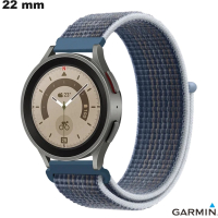 Armband Nylon Uhr 22 mm Garmin Blau / Kostenloser Versand