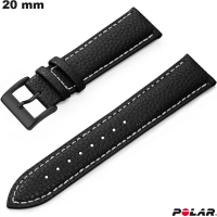Bracelet Polar 20mm Zwart Echte Leer horloge | Premium Kwaliteit
