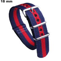Armband für Uhr 18 mm Blau Stoff \ Bester Preis