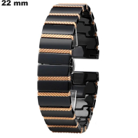 Armband Schwarz Keramik 22mm: Kostenloser Versand