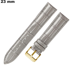 Armband 23 mm Grau für Uhr Echtleder: Kostenlose Lieferung