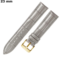 Armband 23 mm Grau für Uhr Echtleder: Kostenlose Lieferung