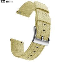 Uhrenarmband Stoff 22mm Beige ● Versand 24h