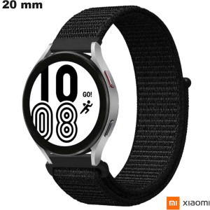 Schwarzes Armband für 20 mm Xiaomi Uhr Nylon ● Versand 3,99€