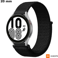 Schwarzes Armband für 20 mm Xiaomi Uhr Nylon ● Versand 3,99€
