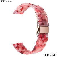 Bracelet montre connectée Résine 22 mm Fossil Rose de qualité