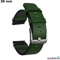 Bracelet Cuir Quickfit Vert montre intelligente Garmin