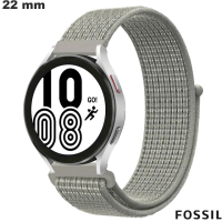 Armband 22mm Nylon Klittenband Grijs van Fossil van hoge kwaliteit