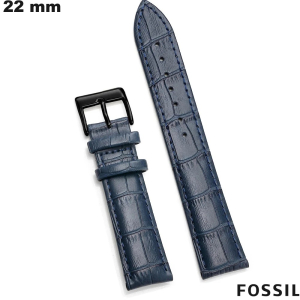 Echtes Lederarmband 22mm Uhr Blau Fossil günstig