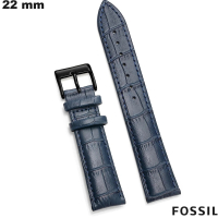 Echtes Lederarmband 22mm Uhr Blau Fossil günstig