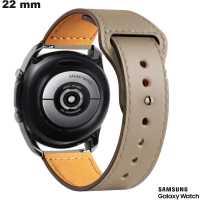 Bracelet Cuir de montre Beige Samsung 22mm  /  Livraison Rapide