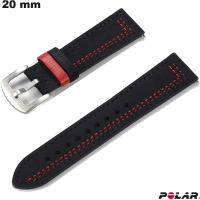 Verkauf Armband 20mm Polar Schwarz echtes Leder für Smartwatch
