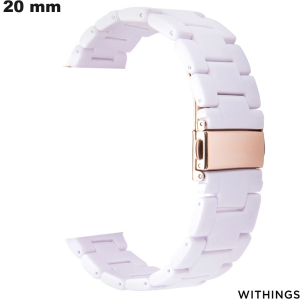 Weißes Resinarmband von Withings für Smartwatch 20 mm von hoher Qualität Weißes Resinarmband von Withings für Smartwatch 20 mm von hoher Qualität