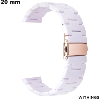 Weißes Resinarmband von Withings für Smartwatch 20 mm von hoher Qualität