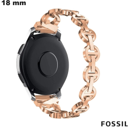 Pulseira Dourada Rosa para Relógio de Aço Inox 18 mm Fossil