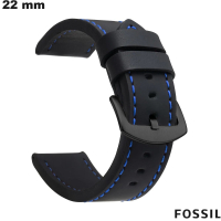 Armband Fossil 22mm Schwarz PU-Leder für Uhr: Bester Preis