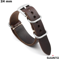Armband Marron 24mm horloge Suunto Echt leer van hoge kwaliteit