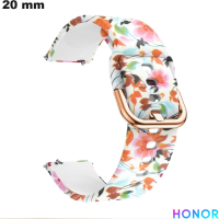 Weißes Honor Smartwatch-Armband aus Silikon 20 mm Blume kaufen