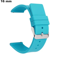 Armband Silikon für Uhr 16 mm Blau Surf - Versand in 24h