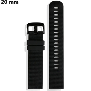 Vente Bracelet pour montre économique 20mm Noir Caoutchouc