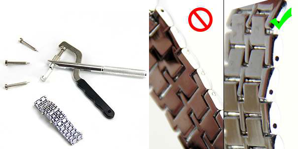 Chasse-Goupille Professionnel et Vérification du Bracelet de Montre